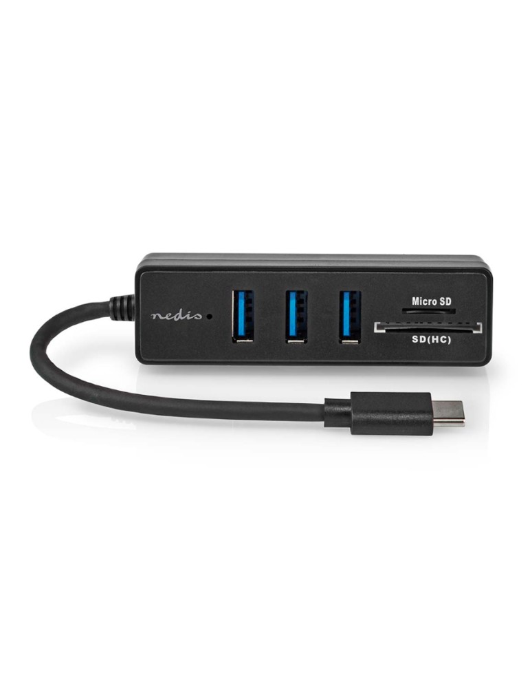 Nedis USB-Hub 1x USB-C™ 3x USB A Buchse - 5-Port port(s), USB 3.2 Gen 1, Stromversorgung über USB, 5 Gbps, SD & MicroSD