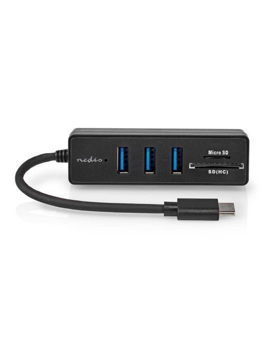 Nedis USB-Hub 1x USB-C™ 3x USB A Buchse - 5-Port port(s), USB 3.2 Gen 1, Stromversorgung über USB, 5 Gbps, SD & MicroSD