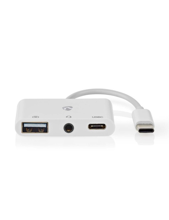 Nedis USB Multi-Port-Adapter USB 2.0 - USB-C™ Buchse, USB-A Buchse, USB-C™ Buchse, 3.5 mm Buchse, 480 Mbps