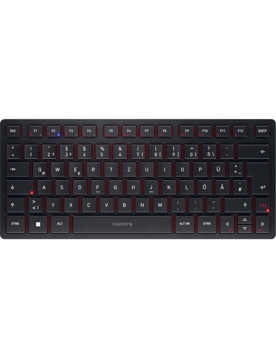 Cherry KW 9200 Mini - Multi-Device Kompakttastatur 2,4 GHz Funk-, Bluetooth® 5.0- und Kabelverbindung