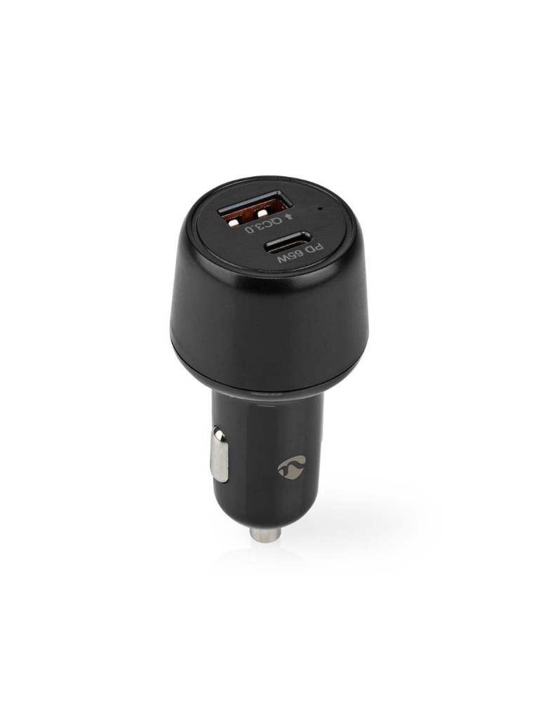 Nedis Auto-Ladegerät 65 W 2.0 3.0 3.25 A - Anzahl der Ausgänge: 2, Port Type: USB-A / USB-C™, Automatische Spannungswahl