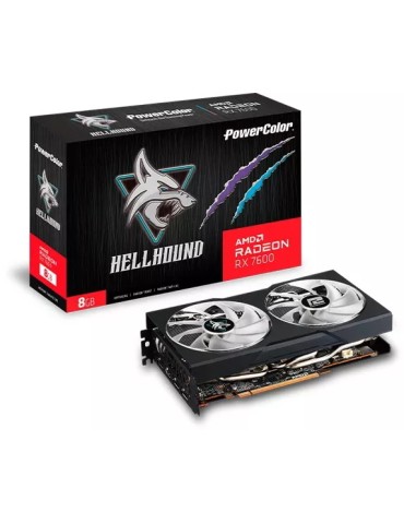 Powercolor Radeon RX 7600 Hellhound Grafikkarte - 8GB GDDR6, 1x HDMI, 3x DP
