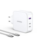UGREEN Nexode USB-A+2*USB-C 140W GaN Tech. & USB-C Kabel 2m, weiß