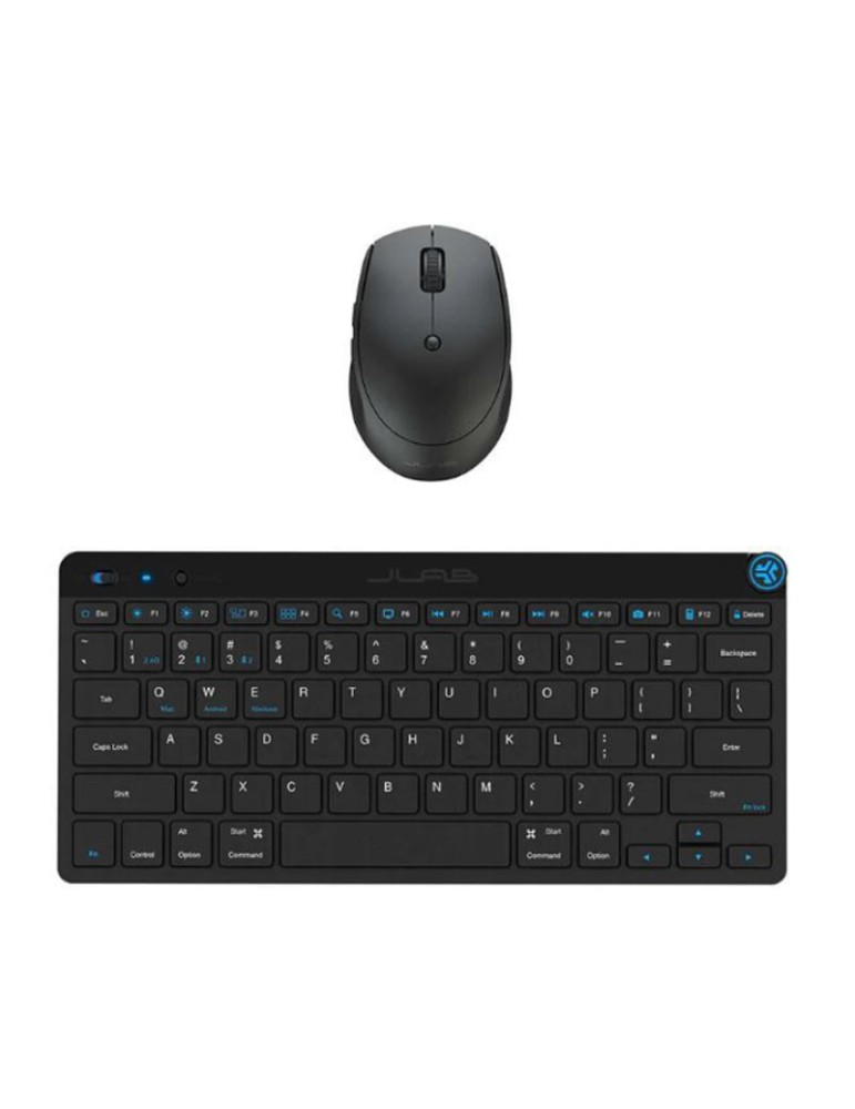 JLab Go GO Wireless Bluetooth Tastatur und Maus-Set DE-Layout, Mehrere Verbindungsoptionen, Multifunktionaler Medienregler