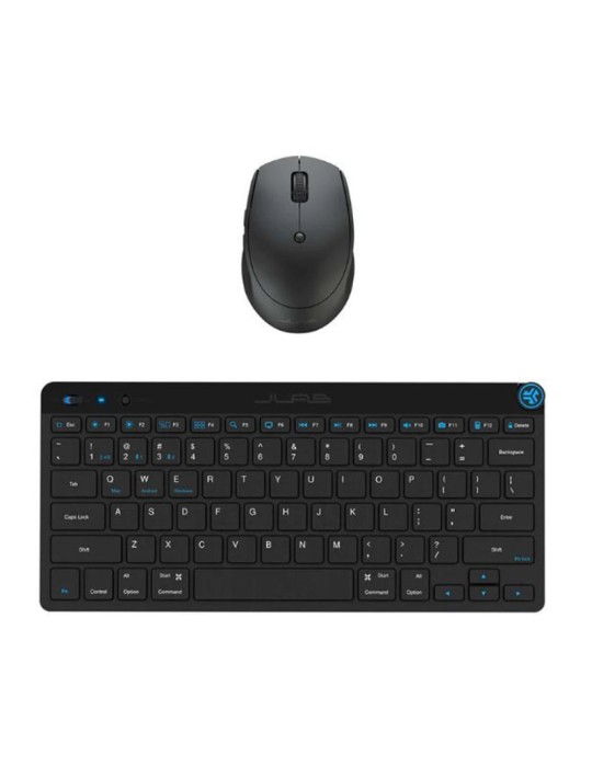 JLab Go GO Wireless Bluetooth Tastatur und Maus-Set DE-Layout, Mehrere Verbindungsoptionen, Multifunktionaler Medienregler