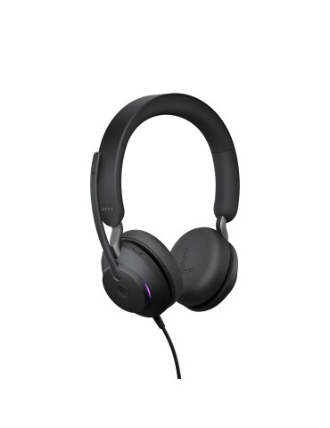 Jabra Evolve2 40 SE, Beidseitiges Headset, Kabelgebunden USB-C-Anschluss, 3 Mikrofone, Geräuschisolierendes Design, MS Teams zer
