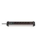 Brennenstuhl Premium-ALU-Line 6fach schwarz *DE* 3m H05VV-F3G1, 5 m. Schalter+USB 3.1A