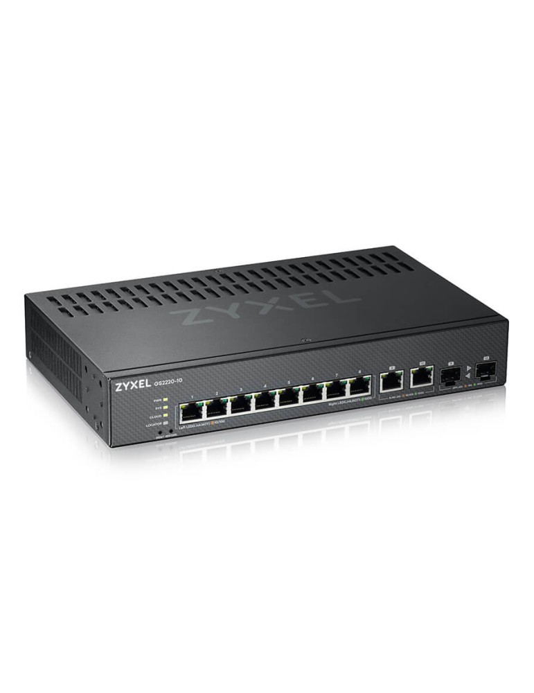 Zyxel GS2200-10 Managed Switch 8x Gigabit Ethernet, 2x RJ45/SFP Combo
