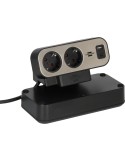 Brennenstuhl estilo Duplex Tischsteckdosenleiste 2m, 1x USB C, 1x USB A, 10x Schutzkontakt-Steckdosen, silber/schwarz