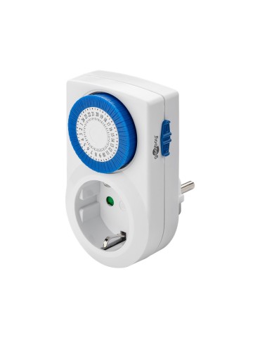 Goobay Analoge Zeitschaltuhr, bis zu 48 Timerzeiten, Schalter für Dauerbetrieb