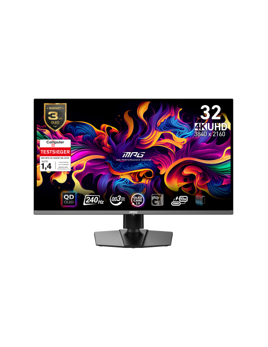 MSI MPG 321URXDE QD-OLED Gaming Monitor - 4K UHD, 240 Hz, 0,03ms MSI OLED Care 2.0, HDMI 2.1