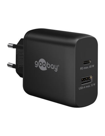 Goobay USB-C™ PD Dual-Schnellladegerät (65 W) schwarz