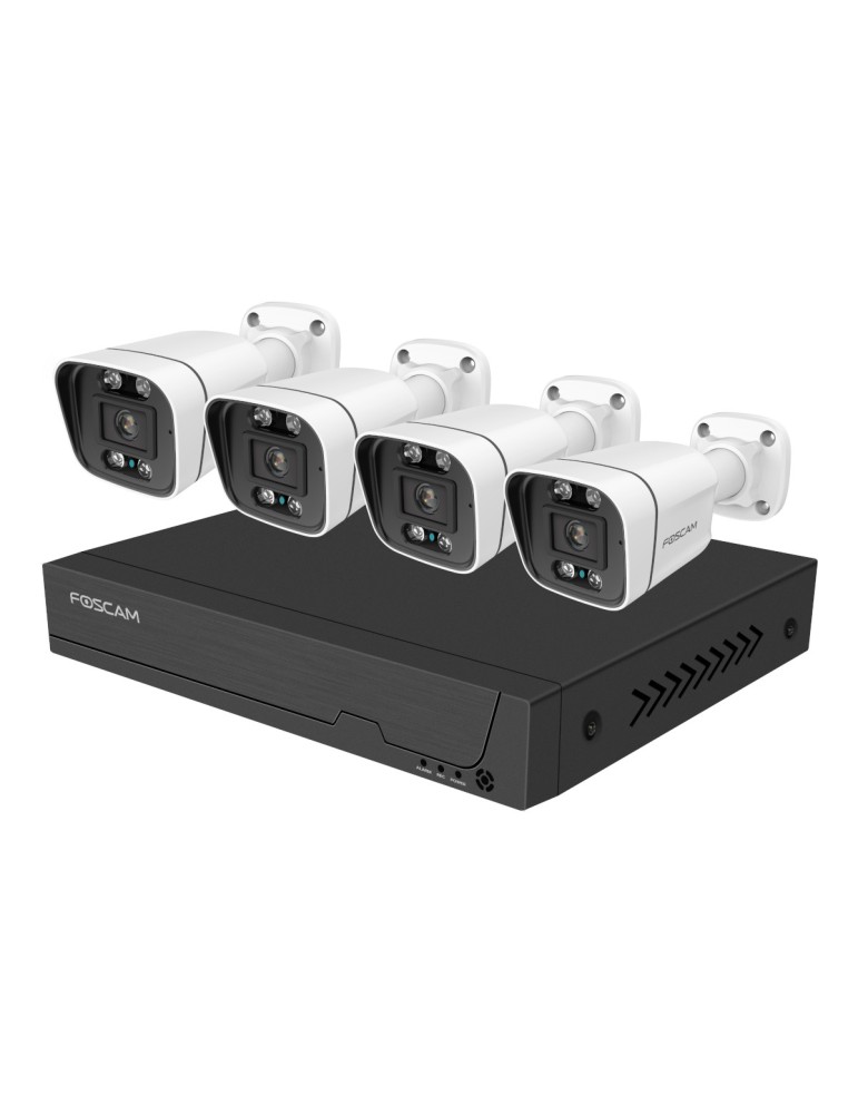 Foscam FN9108E-B4-2T Video-Überwachungssystem Weiß 4x 3K PoE Bullet Kamera, 1x 8-Kanal NVR