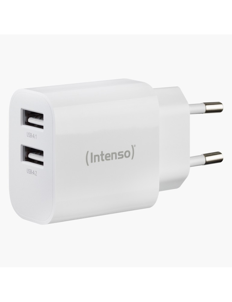 Intenso Power Adapter W30AC, Anschlüsse: 1x USB-A, 1x USB-C - Output: max. 24 Watt, Weiß