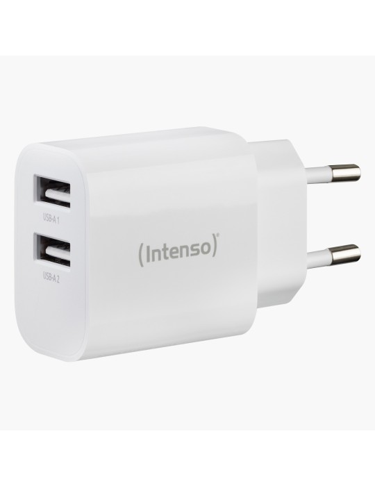 Intenso Power Adapter W30AC, Anschlüsse: 1x USB-A, 1x USB-C - Output: max. 24 Watt, Weiß