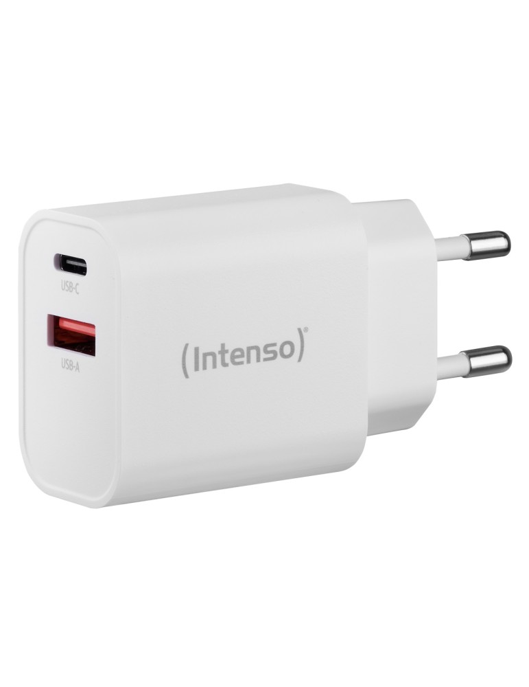 Intenso Power Adapter W30AC, Anschlüsse: 1x USB-A, 1x USB-C Output: max. 30 Watt, Weiß