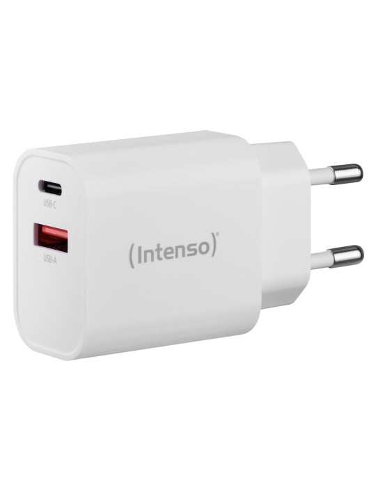 Intenso Power Adapter W30AC, Anschlüsse: 1x USB-A, 1x USB-C Output: max. 30 Watt, Weiß