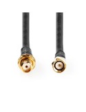 Nedis Antennenkabel | SMA-Stecker | SMA-Buchse | 5.00 m Vergoldet | 50 Ohm | Doppelt geschirmt | Rund | PVC | Schwarz | Label