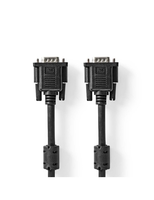 Nedis VGA-Kabel | VGA Stecker | 2.00 m | Schwarz - Vernickelt | Maximale Auflösung: 1280x768 | Rund | ABS | Label