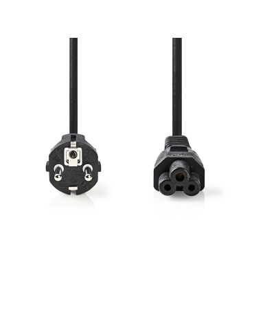 Nedis Stromkabel | Schutzkontaktstecker | IEC-320-C5 - Gerade | Gerade | Vernickelt | 2.00 m | Rund | PVC | Schwarz | Label