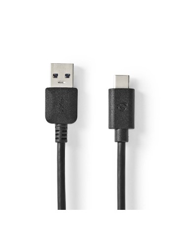 Nedis USB-Kabel | USB 3.2 Gen 1 | USB-A Stecker | USB-C™ Stecker - 60 W | 5 Gbps | Vernickelt | 2.00 m | Rund | PVC | Schwarz | 