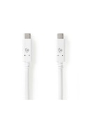 Nedis USB-Kabel | USB 3.2 Gen 2 | USB-C™ Stecker |USB-C™ Stecker - 100 W | 4K@60Hz | 10 Gbps | Vernickelt | 1.00 m | Rund | PVC 