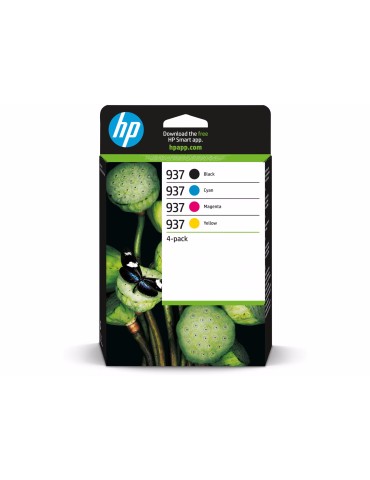 HP 937 (6C400NE) Original Druckerpatrone 4er-Pack Kompatibilität: HP OfficeJet Pro 9000er Serie