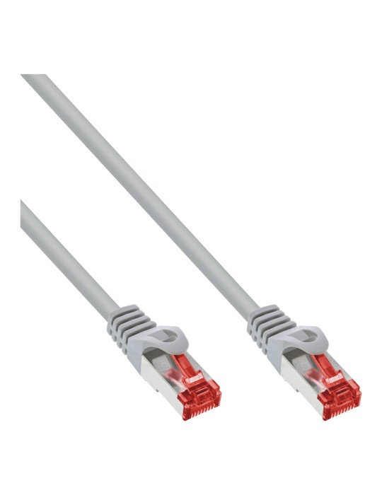 InLine® Patchkabel, S/FTP (PiMf), Cat.6 250MHz, PVC, CCA, grau, 0,25m