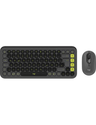 Logitech Pop Icon Combo Tastatur mit Maus, Grafit und Grün
