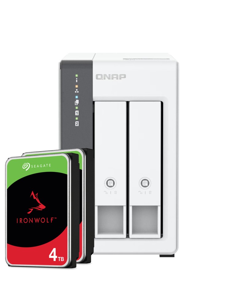 QNAP TS-216G 8TB Seagate IronWolf NAS-Bundle NAS inkl. 2x 4TB Seagate IronWolf 3.5 Zoll SATA Festplatte