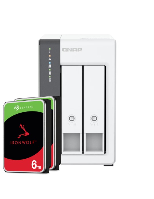 QNAP TS-216G 12TB Seagate IronWolf NAS-Bundle NAS inkl. 2x 6TB Seagate IronWolf 3.5 Zoll SATA Festplatte