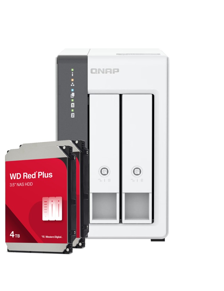 QNAP TS-216G 8TB WD Red Plus NAS-Bundle NAS inkl. 2x 4TB WD Red Plus 3.5 Zoll SATA Festplatte