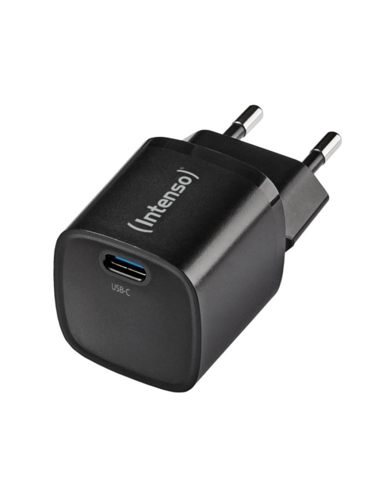 Intenso Power Adapter W30C² GaN, Schwarz UBS-C-Ladeadapter mit 30 Watt Ladeleistung, Leichtes und handliches Design