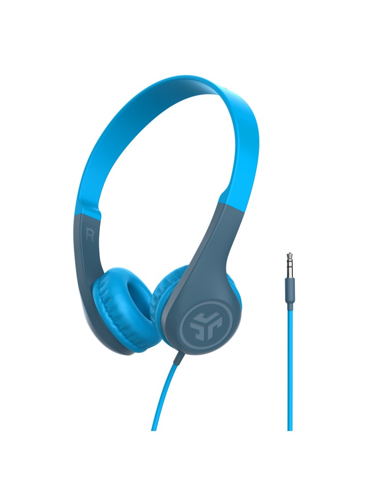 Jlab JBuddies Pop Wired Headphones Blue On-Ear-Kinderkopfhörer, Lautstärkebegrenzung von 85 dB, Für Kinder im Alter von 2-6 Jahr