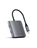 Satechi USB-C PD 4-Port Hub Aluminiumgehäuse, USB-C PD Anschluss zum Laden mit bis zu 100 Watt, 3x USB-C 3.2 Gen 2 Anschlüsse mi