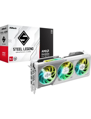 ASRock Radeon RX 9070 Steel Legend 16GB - 16GB GDDR6, 1x HDMI, 3x DP