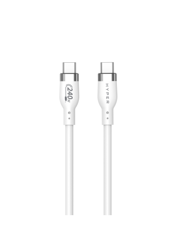Hyper® 1M Silicone 240W USB-C Charging Cable - White 1M Silicone 240W USB-C Charging Cable - White