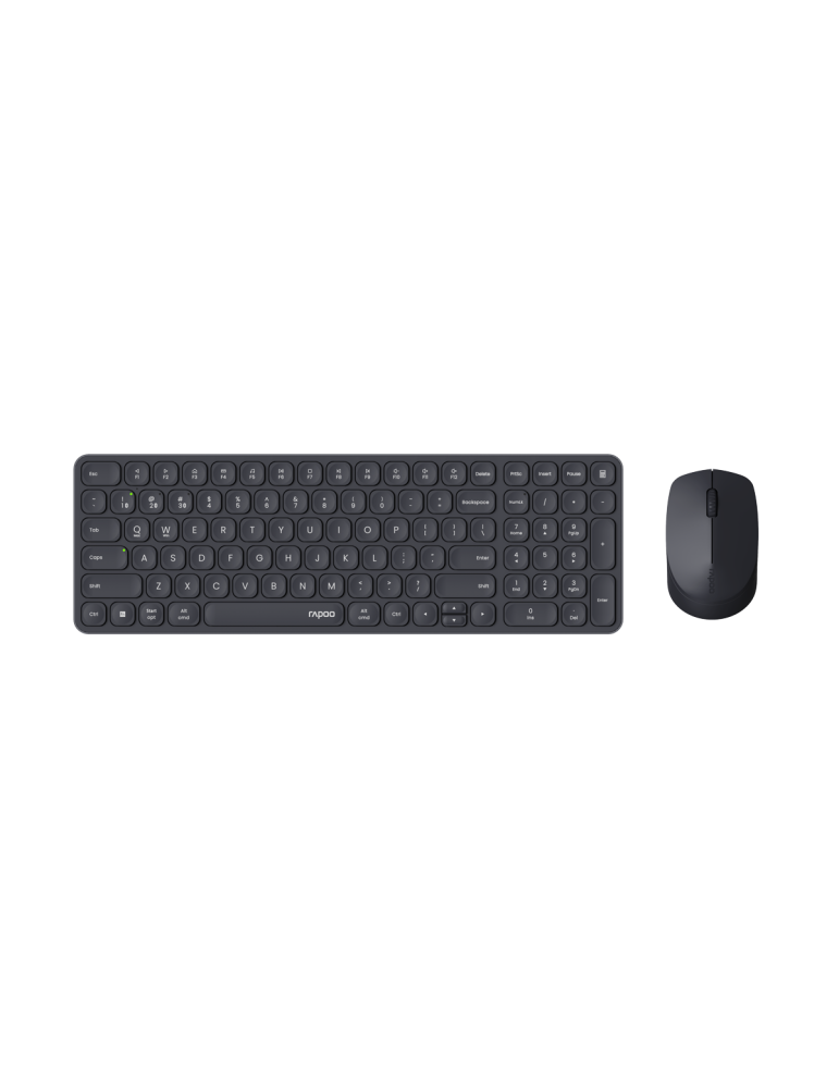 Rapoo Kabelloses ultraflaches Multi-Mode-Deskset "9310M" schwarz, QWERTZ DE, 2,4 GHz, Bluetooth 4.0, Bluetooth 5.0, Nano-USB-Emp
