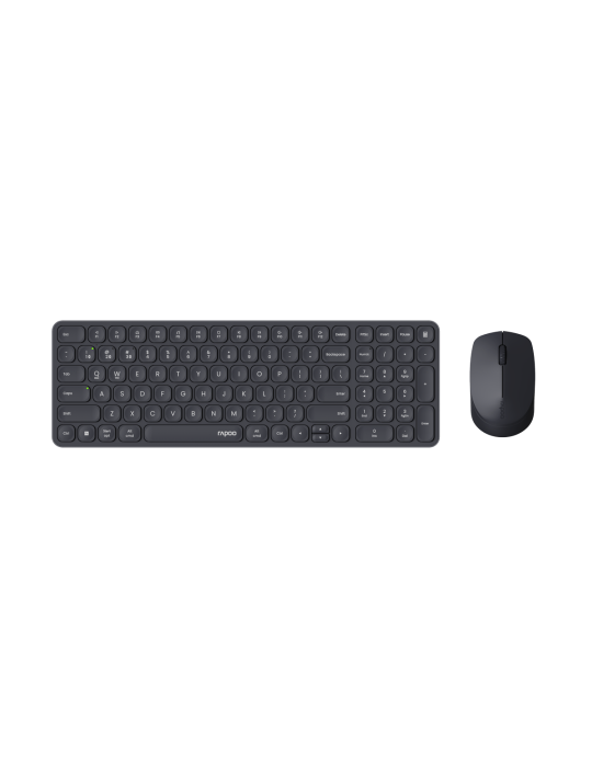Rapoo Kabelloses ultraflaches Multi-Mode-Deskset "9310M" schwarz, QWERTZ DE, 2,4 GHz, Bluetooth 4.0, Bluetooth 5.0, Nano-USB-Emp