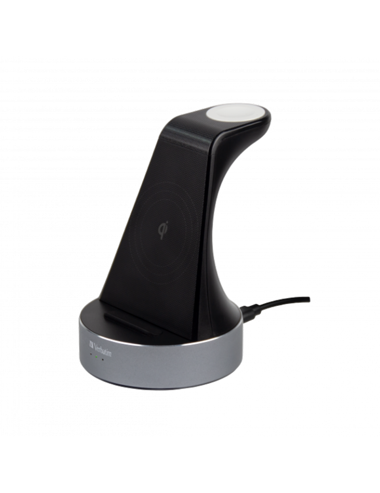 VERBATIM WCS-01 Aluminium 2-in-1 Qi MFi Ladestation - Apple Watch + QC 3.0