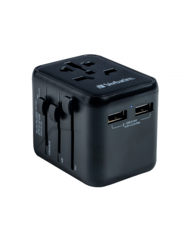 VERBATIM Universal Reiseadapter UTA-01 mit 2xUSB-A