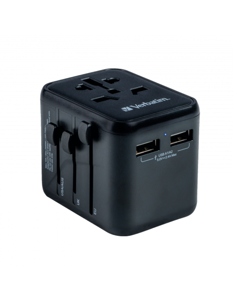 VERBATIM Universal Reiseadapter UTA-01 mit 2xUSB-A