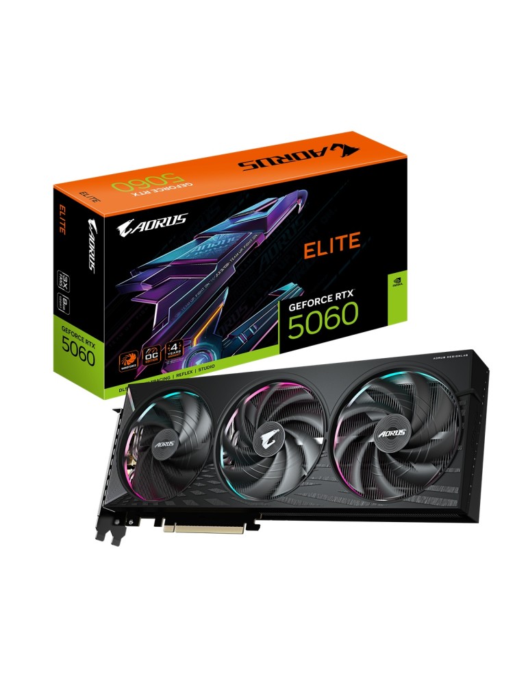 Gigabyte AORUS GeForce RTX 5060 ELITE 8G Grafikkarte - 8GB GDDR7, HDMI, 3x DP