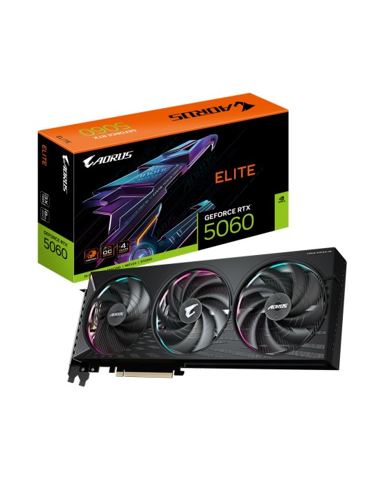 Gigabyte AORUS GeForce RTX 5060 ELITE 8G Grafikkarte - 8GB GDDR7, HDMI, 3x DP