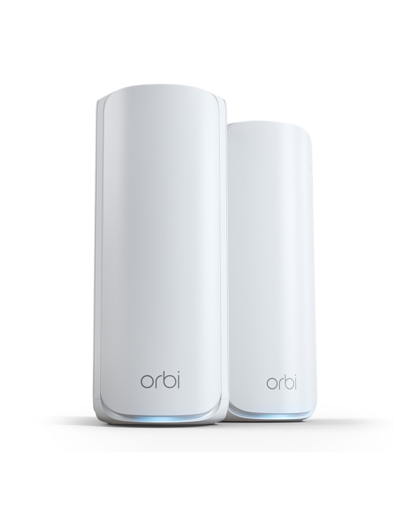 NETGEAR Orbi 770 Serie WiFi 7 Mesh-System 2er-Pack WLAN BE10800 Triband, 5x 2.5G LAN, 1x 2.5G WAN, Abdeckung bis zu 360 m²