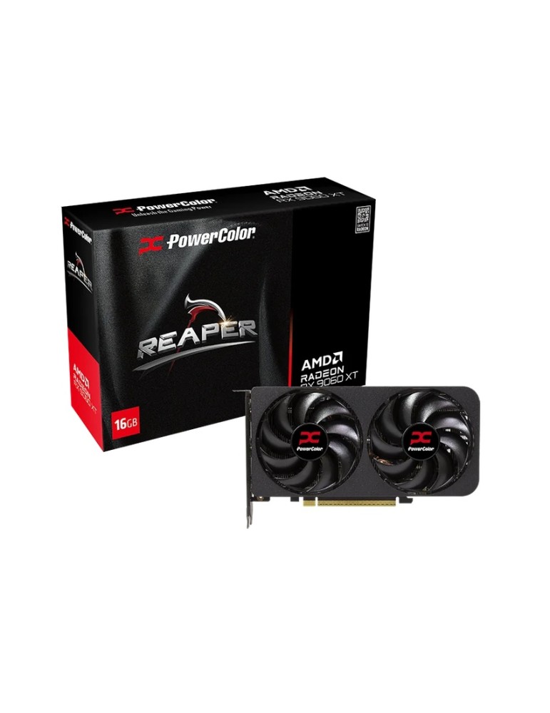 Powercolor Radeon RX 9060 XT Reaper 16GB Grafikkarte - 16GB GDDR6, 2x HDMI, 2x DP
