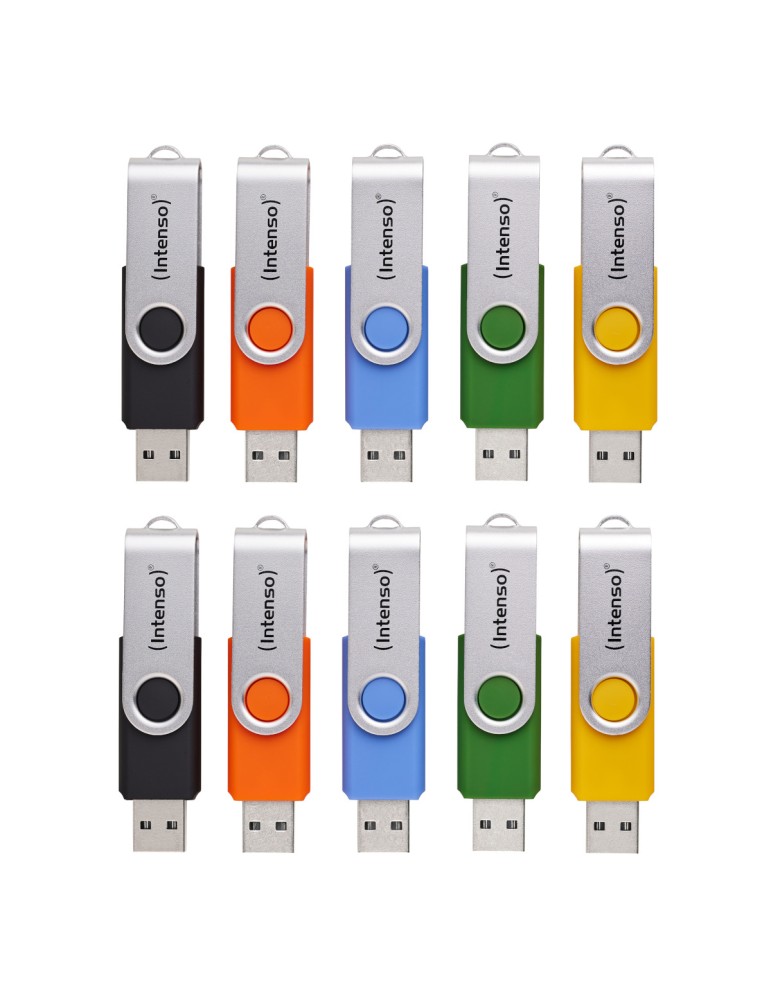 10er Pack Intenso Basic Line Typ-A USB-Stick 4GB Swivel, bis zu 28 MB/s, USB 2.0