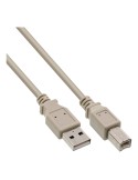 InLine® USB 2.0 Kabel, A an B, beige, 1.8m, bulk