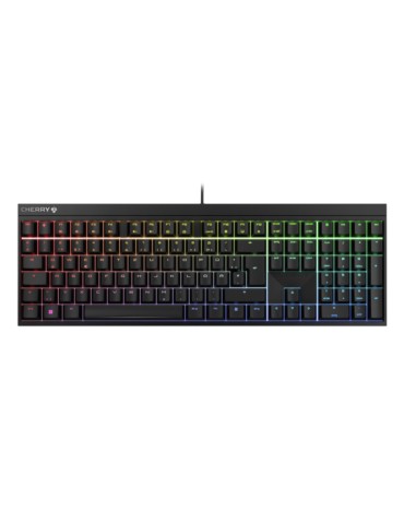 Cherry XTRFY MX 2.0S Gaming-Tastatur, Kabelgebunden, schwarz RGB-Beleuchtung, Gold-Crosspoint-Präzisionsschalter