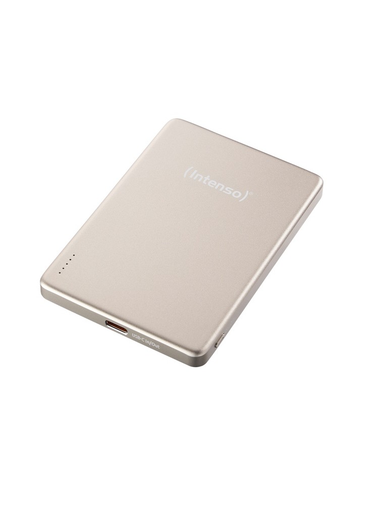 Intenso Powerbank MW5000 magnetic wireless, champagner Quick Charge - Funktion, LED Anzeige, MagSafe kompatibel